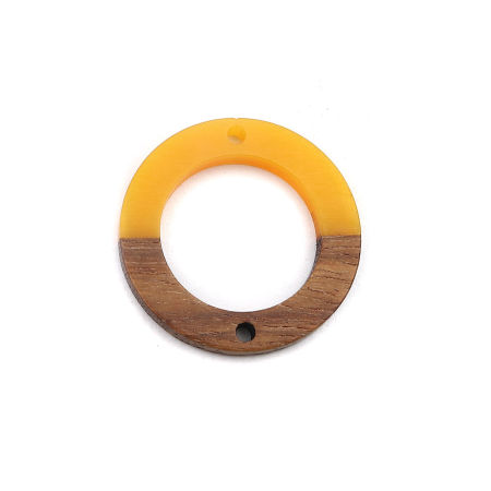 Madera+Resina Conectores Ronda Amarillo Hueco 28mm Dia, 4 Unidades