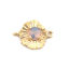 Immagine di Ottone Connettore Irregolare Oro Placcato Trasparente Strass 13mm x 9mm, 2 Pz