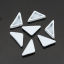 Picture of Zinc Based Alloy Enamel Spacer Beads Two Holes Triangle White About 14mm x 7mm, Hole: Approx 1.1mm, 10 PCs