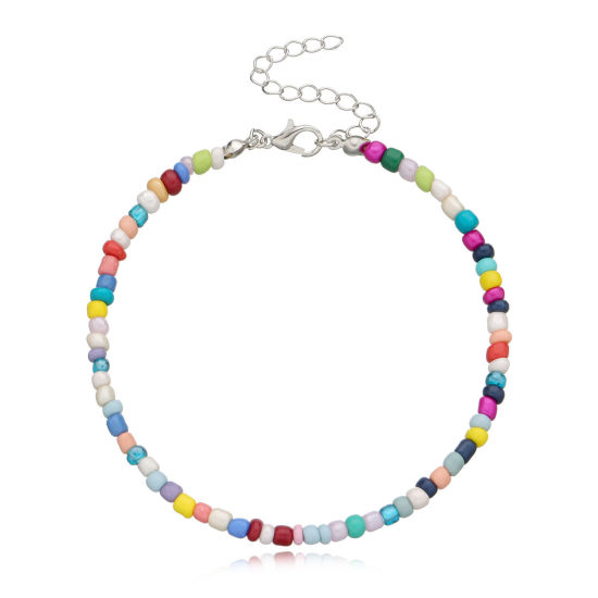 Picture of Acrylic Boho Chic Bohemia Beaded Anklet Multicolor Round