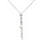 Image de Pull Sautoir Réglable Nœud Glissé en 304 Acier Inoxydable Argent Mat Blanc Franges Glands Rond A Facettes 73cm Long, 1 Pièce