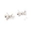 Imagen de Latón Pendientes 18K Platino Real Chapado Bowknot Transparente Rhinestone 13mm x 8mm, Post/ Wire Size: (21 gauge), 2 Unidades