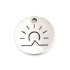 Imagen de Zamak Colgantes Charms Ronda Plata Antigua Sol 12mm Dia, 50 Unidades