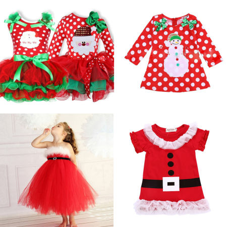 Cotton Children Kids Dress Christmas