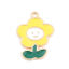 Picture of Zinc Based Alloy Charms Flower Gold Plated Yellow Smile Enamel 24mm x 18mm, 20 PCs