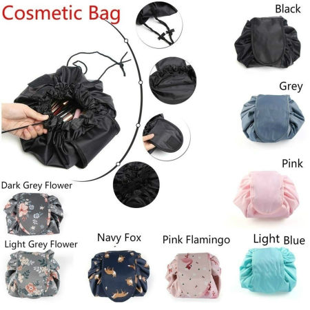 オックスフォード生地 収納袋 ホワイト+ピンク 縞模様 1 個