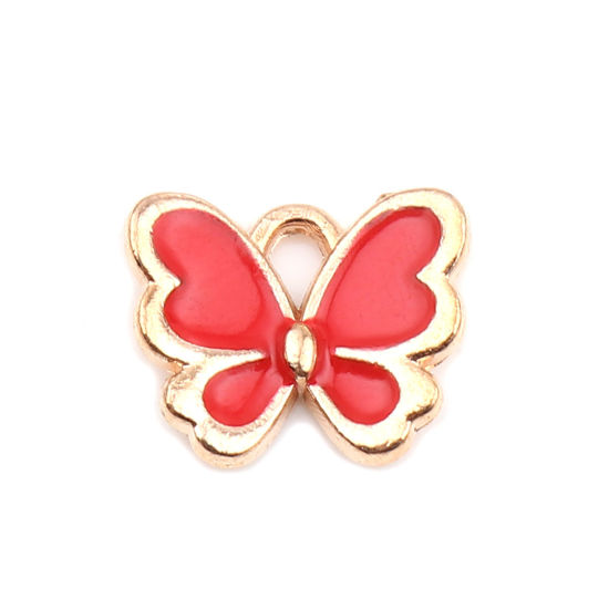 Picture of Zinc Based Alloy Insect Charms Butterfly Animal Enamel 