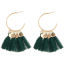 Picture of Tassel Earrings Dark Green Round Sequins 70mm x 40mm, 1 Pair