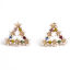 Picture of Zinc Based Alloy & Sterling Silver Ear Post Stud Earrings Multicolor Triangle 1 Pair
