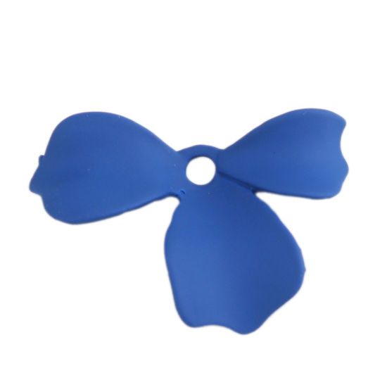 Image de Breloques en Alliage de Zinc Fleur Bleu 29mm x 20mm, 10 Pcs