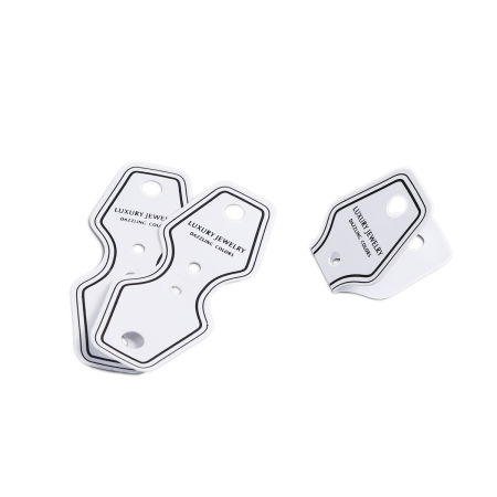 PVC Jewelry Display Card Vase Black & White 8cm x 3.3cm, 10 Sheets