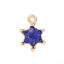 Picture of Zinc Based Alloy Charms Crown Gold Plated Blue Rhinestone 16mm x 11mm, 30 PCs
