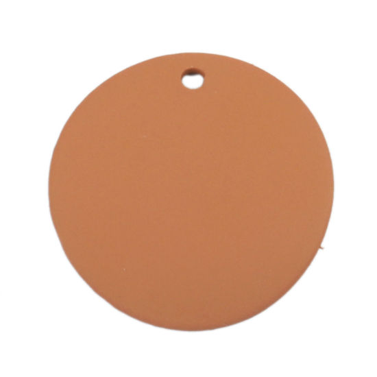 Picture of Zinc Based Alloy Charms Round Khaki 18mm Dia., 10 PCs