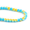 Picture of Glass Beads Round Yellow & Blue Two Tone About 5mm Dia, Hole: Approx 1mm, 30cm(11 6/8") long, 2 Strands (Approx 77 PCs/Strand)