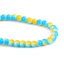 Immagine di Vetro Perline Tondo Giallo & Blu Doppio Colore Circa 5mm Dia, Foro: Circa 1mm, lunghezza: 30cm, 2 Fili (Circa 77 Pezzi/Treccia)