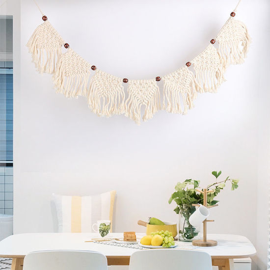 Picture of Cotton Hanging Decoration Tassel Creamy-White 95cm