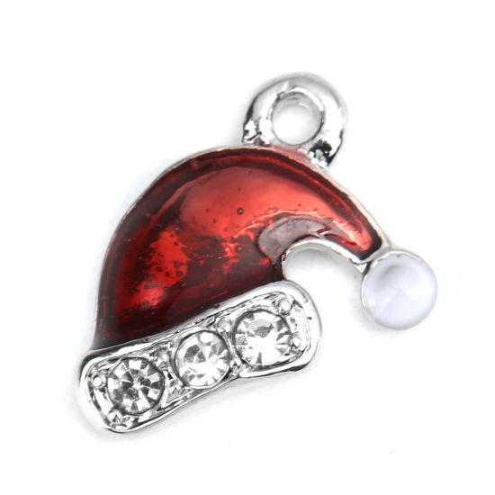 Picture of Zinc Based Alloy Charms Christmas Hats Enamel 