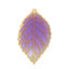 Picture of Brass & Resin Pendants Gold Plated Purple Leaf 3.5cm x 2cm, 5 PCs