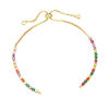 Picture of Brass & Cubic Zirconia Slider/Slide Extender Chain 18K Gold Filled Multicolor 22.5cm(8 7/8") long, 1 Piece