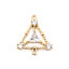 Immagine di Ottone Connettore Triangolo 18K Vero Oro Placcato Filigrana Trasparente Strass 15mm x 13mm, 1 Pz