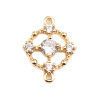 Picture of Brass Connectors Round 18K Gold Filled Hollow Clear Rhinestone 16mm x 12mm, 2 PCs