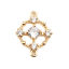 Bild von Messing Verbinder Rund 18K Echtgold plattiert Hohl Transparent Strass 16mm x 12mm, 2 Stück