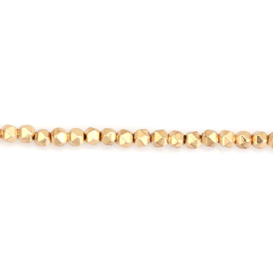 Picture of (Grade B) Hematite ( Natural ) Beads Champagne About 2mm x 2mm, Hole: Approx 1mm, 40cm(15 6/8") long, 1 Strand (Approx 202 PCs/Strand)
