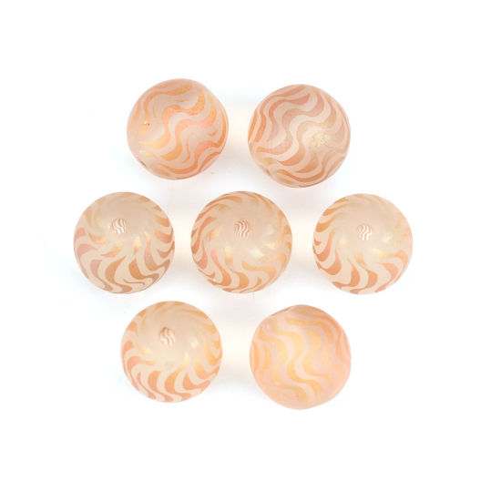Picture of Glass Beads Round Orange AB Rainbow Color Wave About 10mm Dia, Hole: Approx 1.4mm, 20 PCs