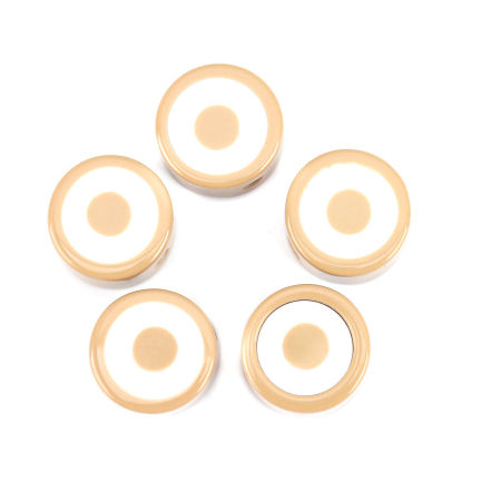 Resin Spacer Beads Flat Round Coffee About 19mm Dia, Hole: Approx 3.3mm, 5 PCs