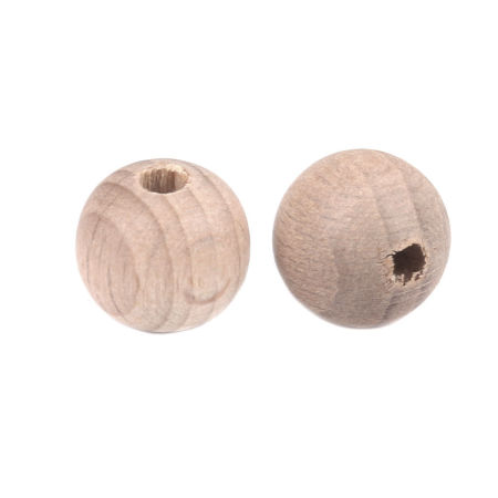 Beech Wood Spacer Beads Round Natural 