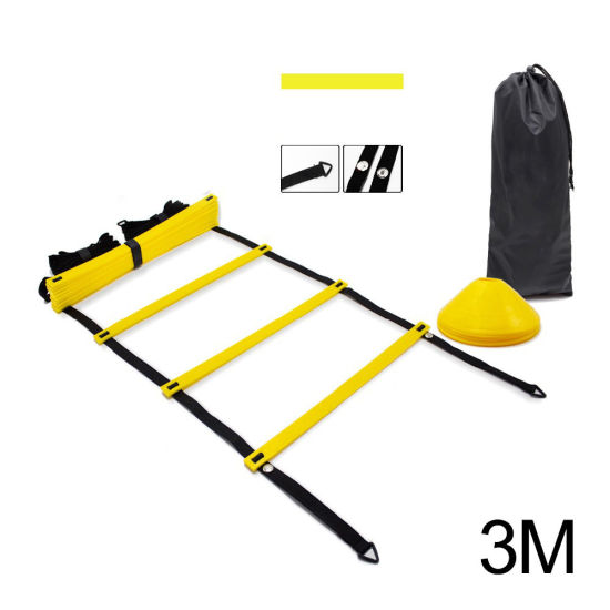 Picture of Black & Yellow - 3M GHB Pro Agility Ladder Agility Training Ladder Speed 6 Rung with Carrying Bag,1 Set
