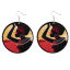 Image de Boucles d'Oreilles Bijoux d'Ethniques Tribaux Africains en Bois Naturel Multicolore Rond Fille 6cm Dia., 1 Paire