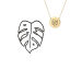 Picture of 316L Stainless Steel Necklace Gold Plated Round Leaf 42cm(16 4/8") long, 1 Piece