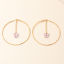 Picture of Hoop Earrings Gold Plated Mauve Circle Ring Butterfly 7cm Dia, 1 Pair