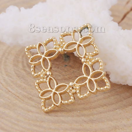 Zinc Based Alloy Connectors Square Flower 