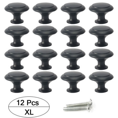Stainless Steel Drawer Handles Pulls Knobs Cabinet Furniture Hardware Black 12 PCs
