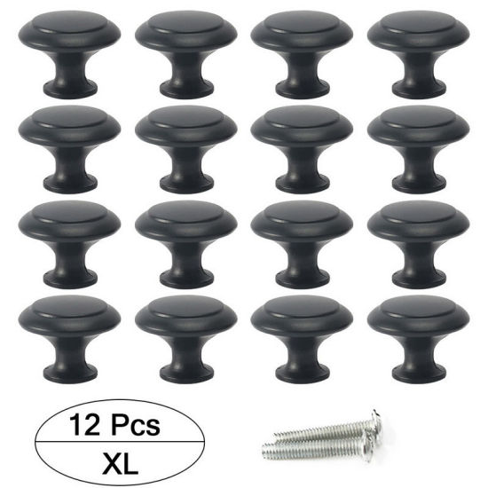 Image de Stainless Steel Drawer Handles Pulls Knobs Cabinet Furniture Hardware Black 12 PCs