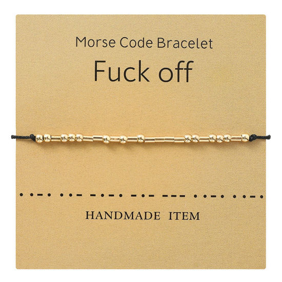 Picture of Copper Morse Code Braided Bracelets Message " FUCK OFF "