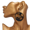 Picture of Earrings Black Round Halloween Cobweb 1 Pair
