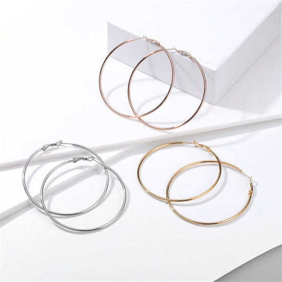 Image de Stainless Steel Hoop Earrings Circle Ring 1 Pair