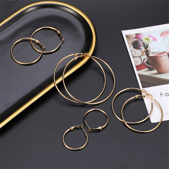 Image de Stainless Steel Hoop Earrings Circle Ring 1 Pair