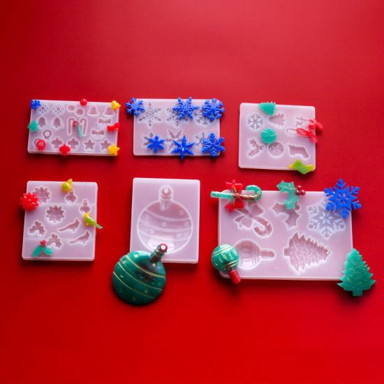 Изображение Silicone Resin Mold For Jewelry Making Christmas Snowflake Tree