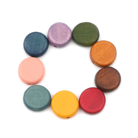 Picture of Natural Wood Spacer Beads Round About 15mm Dia., Hole: Approx 1.8mm, 20 PCs