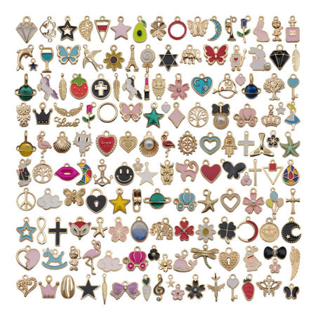 Zinc Based Alloy Pendants Mixed Multicolor Enamel 1 Set
