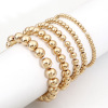 Picture of CCB Plastic Dainty Bracelets Delicate Bracelets Beaded Bracelet Gold Plated Elastic 1 Piece