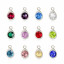 Bild von Zinc Based Alloy & Glass Birthstone Charms Drop Silver Tone 11mm x 7mm, 10 PCs