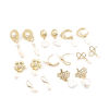 Imagen de Perla Pendientes Oro Real Chapado Blanco 1 Par