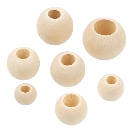 Hinoki Wood Spacer Beads Round Natural 