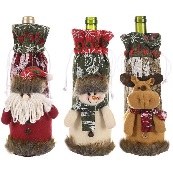 Picture of Christmas Wine Set Bottle Decoration