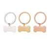 Picture of Stainless Steel Pet Memorial Keychain & Keyring Bone Blank Stamping Tags 46mm x 31mm, 1 Piece